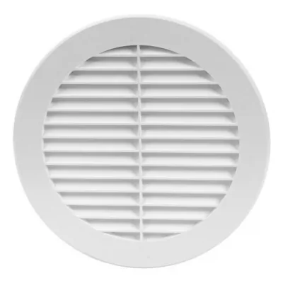 Grila rotunda pentru ventilatie, PVC, alb, D 150 mm