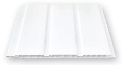 Lambriu PVC cu canale, Buker Pvc, F2000, alb, 20 cm / 8 mm, 4 m, 8 m2/pachet