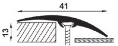 Profile de trecere - Profil aluminiu de trecere, cu surub ascuns, PM03389, olive, 900 x 41 mm, profiline.ro