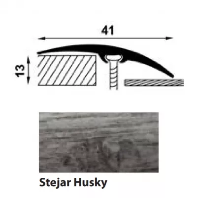 Profil aluminiu de trecere, cu surub ascuns, PM72610, stejar husky, 900 x 41 mm