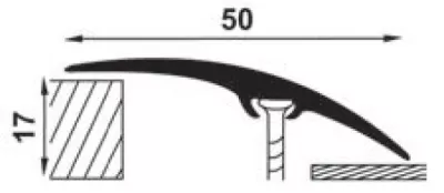 Profile de trecere - Profil aluminiu de trecere, cu surub ascuns, PM75028, gri caffe, 900 x 50 mm, profiline.ro