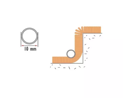 Profil aluminiu opritor pentru fixare mocheta, PM272402, auriu, 1200 x 10 mm