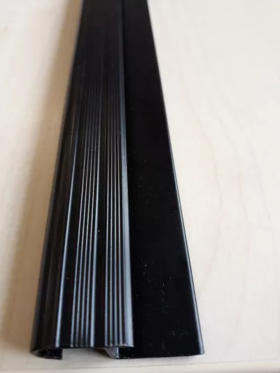 Profil aluminiu, semirotund, pentru treapta gresie, Venezia Plus, PM35015A-NG, negru, 10 mm, 2.5 m