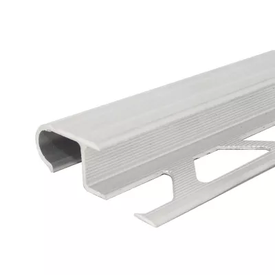 Profil aluminiu, semirotund, pentru treapta gresie, Venezia Plus, PM350151C, argintiu, 10 mm, 3 m