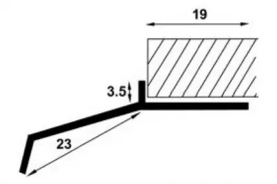 Profil aluminiu picurator pentru balcon, PM350009B, olive, 23 mm, 2 m