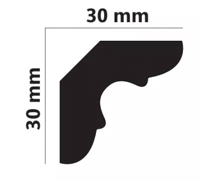 Baghete polistiren - Profil decorativ polistiren, PPO-A30 30X30mm 2M, profiline.ro