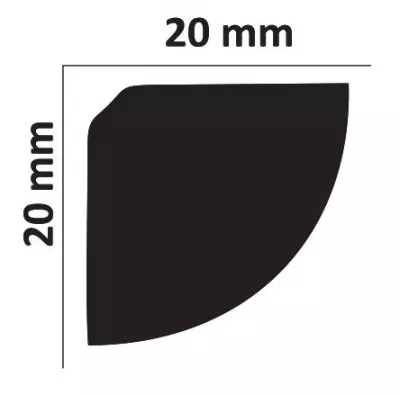 Baghete polistiren - Profil decorativ polistiren, PPO-H15 20X20mm 2M, profiline.ro