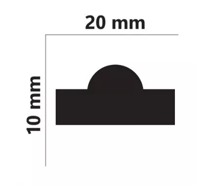 Baghete polistiren - Profil decorativ polistiren, PPO-I20 20X10mm 2M, profiline.ro