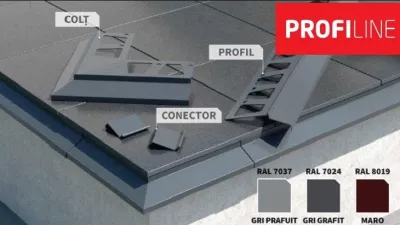 Profil picurator pentru balcon din aluminiu GRI PRAFUIT, RAL 7037