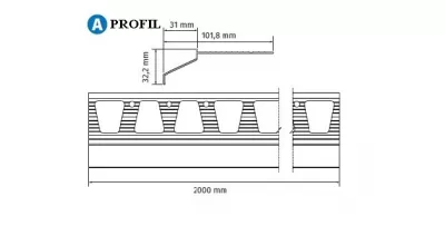 Profil picurator pentru balcon din aluminiu GRI PRAFUIT, RAL 7037