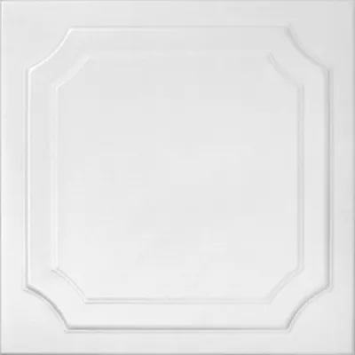 Tavan fals decorativ, polistiren extrudat, model 03, alb, 50 x 50 x 0.3 cm, 24mp/cutie