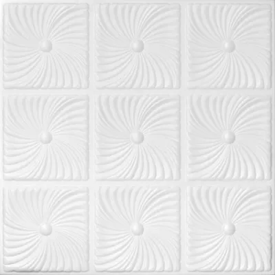 Tavane decorative - Tavan fals decorativ, polistiren extrudat, model 108, alb, 50 x 50 x 0.3 cm, 24m2/cutie, profiline.ro