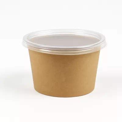 Bol supa carton kraft cu capac 473ml 50buc/set