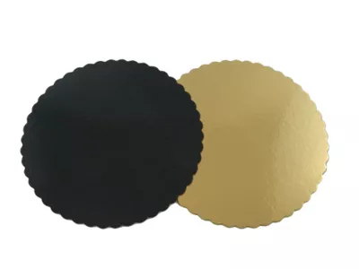 Discuri dantelate negre/aurii Ø26cm 25buc/set