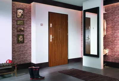 Foaie de usa  de intrare în apartament Agat Plus/Opal Plus, cu aplicații, model 1