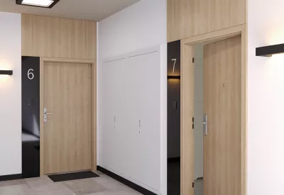 Foaie de usa de intrare în apartament Extreme, Plane cu striații orizontale