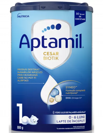 Lapte praf Aptamil CesarBiotik 1, 0-6L, 800g, Nutricia