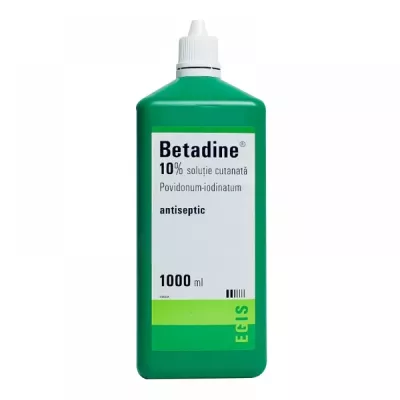 Betadine 10% solutie cutanata, 1000ml, Egis