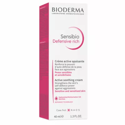 Crema calmanta Sensibio Defensive Rich, 40 ml, Bioderma