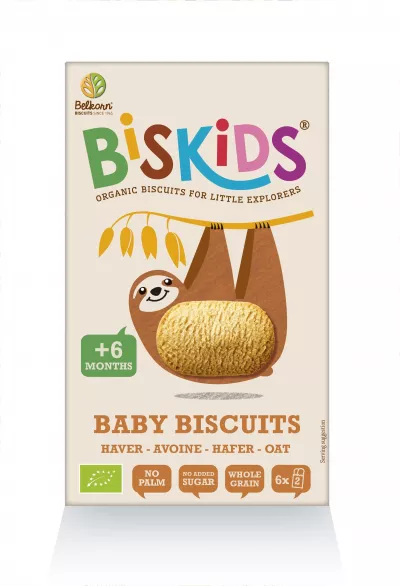 Biscuiti pentru copii cu ovaz fara zahar ECO Biskids, 120g, Belkorn