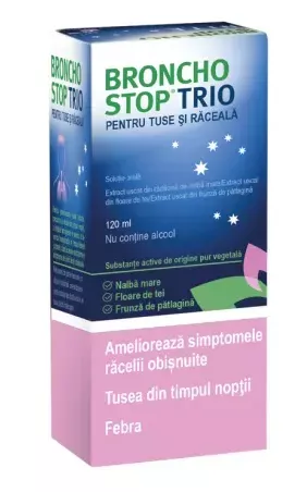 Bronchostop Trio pentru tuse şi răceală soluție orală, 120ml, Kwizda Pharma
