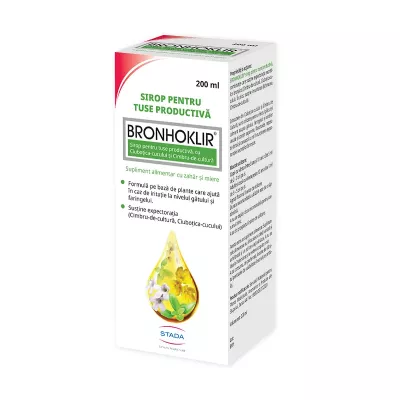 Bronhoklir Sirop tuse productiva, 200 ml, Stada
