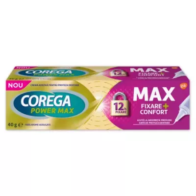 Crema adeziva pentru proteza dentara Corega Power Max Fixare + Confort, 40g, GSK