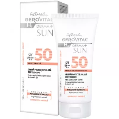 Crema de protectie solara pentru copii SPF50 H3 Derma+ Sun Expert, 100ml, 4679, Gerovital