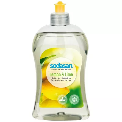 Detergent lichid de vase cu lamaie eco pentru spalare manuala, 500ml, Sodasan