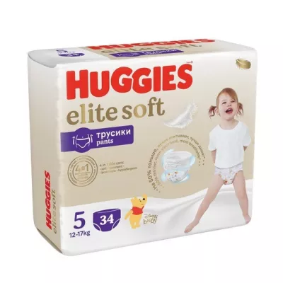 Scutece Elite Soft Pants nr. 5, 12-17kg,  34 bucati,  Huggies