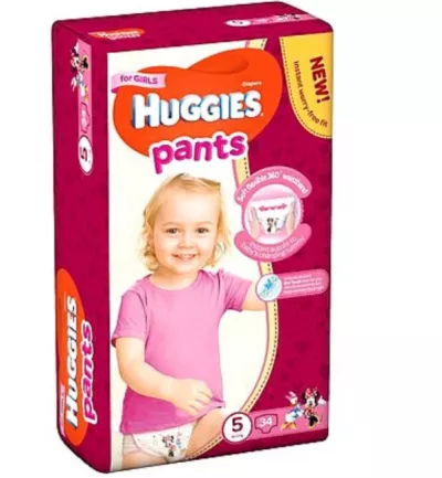 HUGGIES Pants 5 Girl (12-17kg) x 34buc