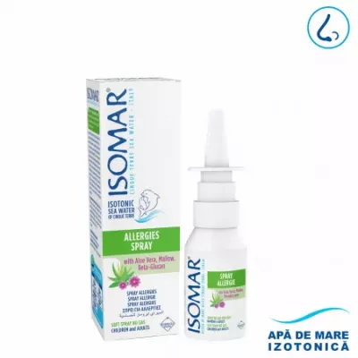 Spray nazal impotriva alergiilor cu apa de mare izotonica, 30ml, Isomar