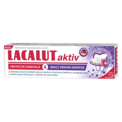 Pasta de dinti pentru protectie gingivala si smalt sanatos Lacalut Aktiv, 75ml, Theiss Naturwaren