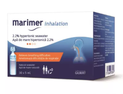 Apa de mare hipertonica 2.2% Marimer Inhalatii, 30 unidoze, Gilbert