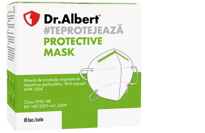 Masca protectie respiratorie fara supapa, FFP2, Dr. Albert, 10buc, TechTex