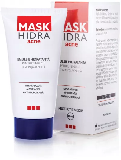 Emulsie hidratanta Mask Hidra Acne, 50 ml, Meditrina