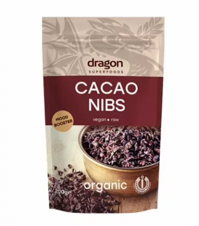 Miez din boabe de cacao eco, 200g, Dragon Superfoods