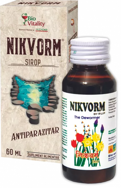 Nikvorm sirop pentru eliminarea parazitilor intestinali, 60 ml, Bio Vitality