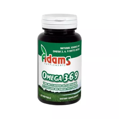 Omega 3-6-9 ulei in 1000 mg, 30 capsule, Adams