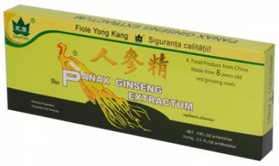 Panax Ginseng extractum, 10 fiole, Yongkang International China