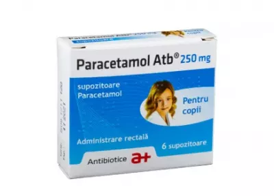 Paracetamol pentru copii, 250 mg, 6 supozitoare, Antibiotice SA
