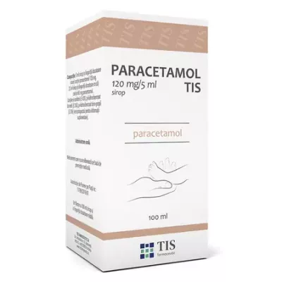 Paracetamol pentru copii solutie orala 120mg/5ml, 100ml, Tis Farmaceutic