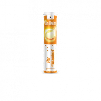 Sun Health Fier + Vitamina C, 20 comprimate efervescente, Sun Wave