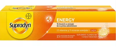 Supradyn Energy cu Coenzima Q10, 15 comprimate efervescente, Bayer