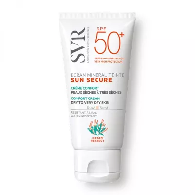 Crema colorata pentru protectie solara ecran mineral Sun Secure SPF50+, ten uscat, 50 ml, SVR