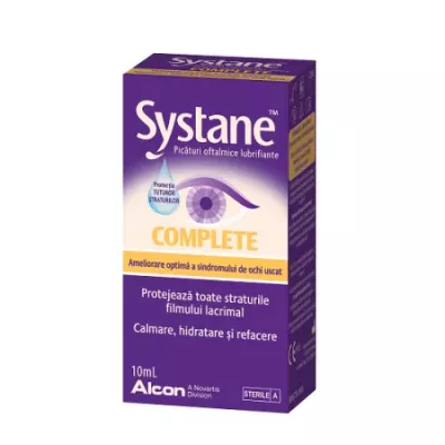 Solutie oftalmica lubrifianta fara conservanti Systane Complete, 10ml, Alcon