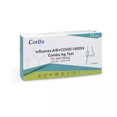 Test Rapid COVID-19 COMBO Influenza A+B, +RSV, Antigen, 1 test, Cordx