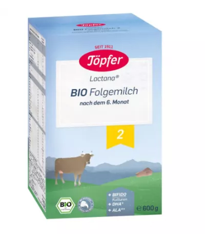 TOPFER Bio 2 lactana lapte 6L+, 600g