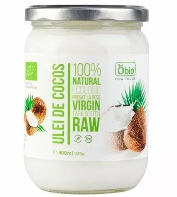 Ulei de cocos virgin raw bio, 500ml, OBio