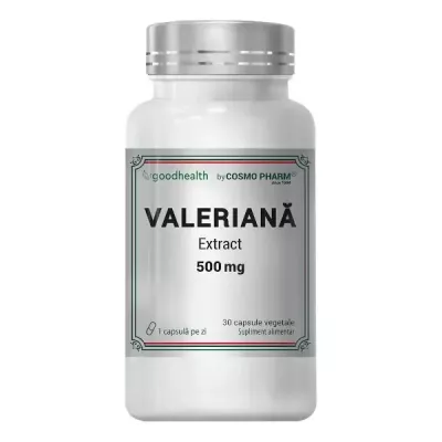 Valeriana extract 500mg, 30 capsule vegetale, Cosmopharm